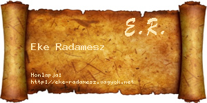 Eke Radamesz névjegykártya